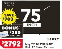 Harvey Norman Sony 75 BRAVIA 5 4K Mini LED Smart TV offer
