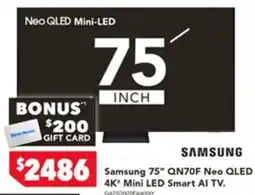 Harvey Norman Samsung 75 QN70F Neo QLED 4K Mini LED Smart Al TV offer