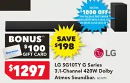 Harvey Norman LG SG10TY G Series 3.1-Channel 420W Dolby Atmos Soundbar offer