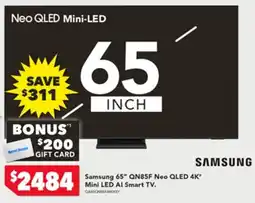Harvey Norman Samsung 65 QN85F Neo QLED 4K Mini LED Al Smart TV offer