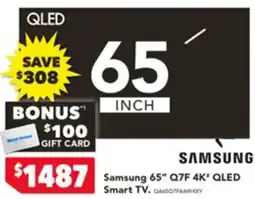 Harvey Norman Samsung 65 Q7F 4K QLED Smart TV offer