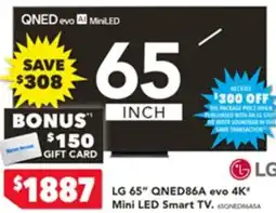 Harvey Norman LG 65 QNED86A evo 4K Mini LED Smart TV offer