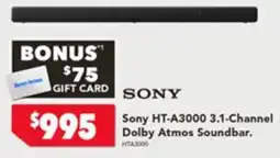 Harvey Norman Sony HT-A3000 3.1-Channel Dolby Atmos Soundbar offer