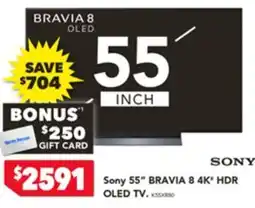 Harvey Norman Sony 55 BRAVIA 8 4K HDR OLED TV offer