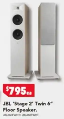 Harvey Norman JBL Stage 2 Twin 6 Floor Speaker offer