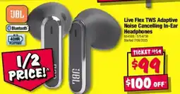 JB Hi-Fi Live flex tws adaptive noise cancelling in ear headphones offer