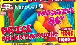 JB Hi-Fi 86" 4k nanocell smart led tv offer