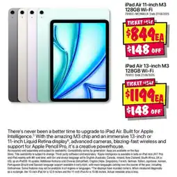 JB Hi-Fi Ipad air 11-inch m3 128gb wi-fi offer