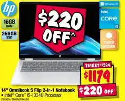 JB Hi-Fi 14" omnibook 5 flip 2-in-1 notebook offer
