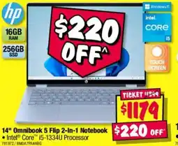JB Hi-Fi 14" omnibook 5 flip 2-in-1 notebook offer
