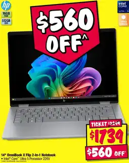 JB Hi-Fi 14" omnibook x flip 2-in-1 notebook offer