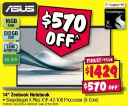 JB Hi-Fi 14" zenbook notebook offer