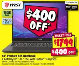 JB Hi-Fi 14" venture a14 notebook offer