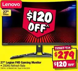 JB Hi-Fi 27" legion fhd gaming monitor offer