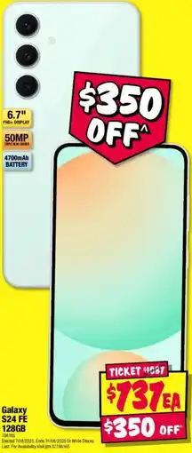 JB Hi-Fi Galaxy s24 fe128gb offer