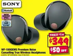 JB Hi-Fi Wf-1000xm5 premium noise cancelling true wireless headphones offer