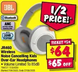 JB Hi-Fi JR460 wireless noise cancelling kids over ear headphones offer