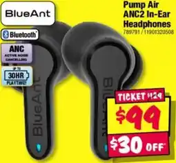 JB Hi-Fi Pump air anc2 in-ear headphones offer