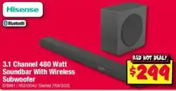JB Hi-Fi 3.1 channel 480 watt soundbar with wireless subwoofer offer