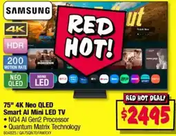JB Hi-Fi 75" 4k neo qled smart al mini led tv offer