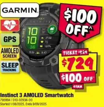 JB Hi-Fi Instinct 3 amoled smartwatch offer