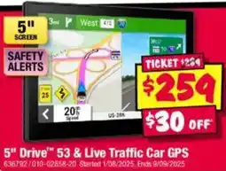 JB Hi-Fi 5" drive 53 & live traffic car gps offer