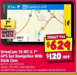 JB Hi-Fi Drivecam 76 mt-s 7" gps sat navigation with dash cam offer