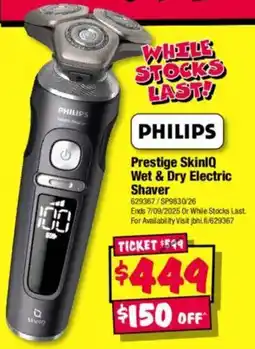 JB Hi-Fi Prestige skinlq wet & dry electric shaver offer