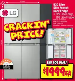 JB Hi-Fi 530 litre slim french door fridge offer