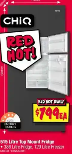 JB Hi-Fi 515 litre top mount fridge offer