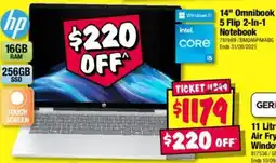 JB Hi-Fi 14" omnibook 5 flip 2-in-1 notebook offer