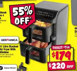 11 litre stacked air fryer with window