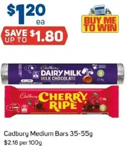 Foodland Cadbury medium bars offer