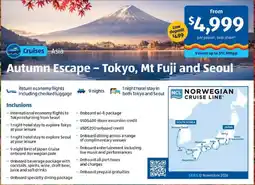 ALDI Autumn Escape - Tokyo, Mt Fuji and Seoul offer