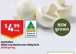 ALDI White Cup Mushrooms offer