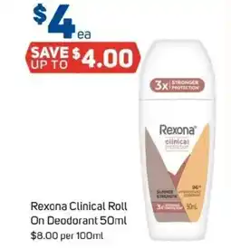Foodland Rexona Clinical Roll On Deodorant offer