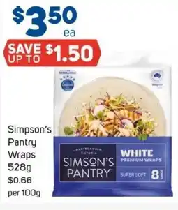 Foodland Simpson's Pantry Wraps offer