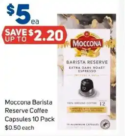 Foodland Moccona Barista Reserve Coffee Capsules offer