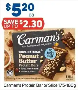 Foodland Carman's Protein Bar or Slice offer