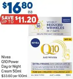 Foodland Nivea Q10 Power Day or Night Cream offer