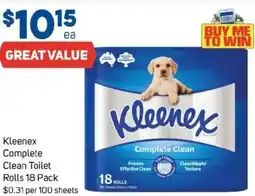 Foodland Kleenex Complete Clean Toilet Rolls 18 Pack offer