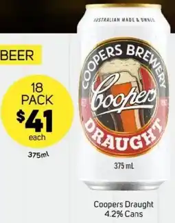 Foodland Coopers Draught 4.2% Cans offer