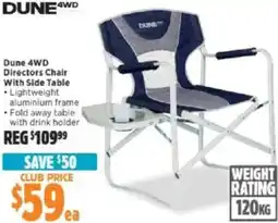 Anaconda Dune 4WD Directors Chair With Side Table offer