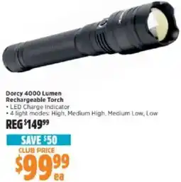 Anaconda Dorcy 4000 Lumen Rechargeable Torch offer