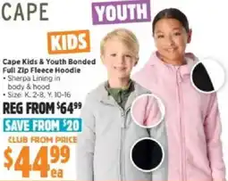 Anaconda Cape Kids & Youth Bonded Full Zip Fleece Hoodie offer