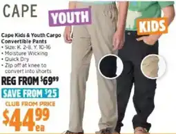 Anaconda Cape Kids & Youth Cargo Convertible Pants offer