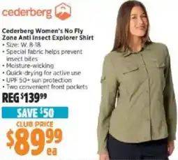 Anaconda Cederberg Women's No Fly Zone Anti Insect Explorer Shirt offer