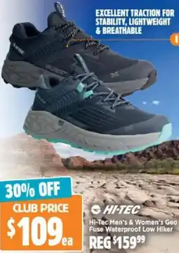 Anaconda Hi-Tec Men's & Women's Geo Fuse Waterproof Low Hiker offer