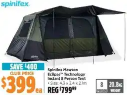 Anaconda Spinifex Mawson Eclipse Technology Instant Tent offer