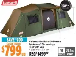 Anaconda Coleman Northstar Darkroom Technology Tent with LED offer